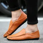 Мужские Кожаные Мокасины, повседневные дизайнерские туфли для вождения