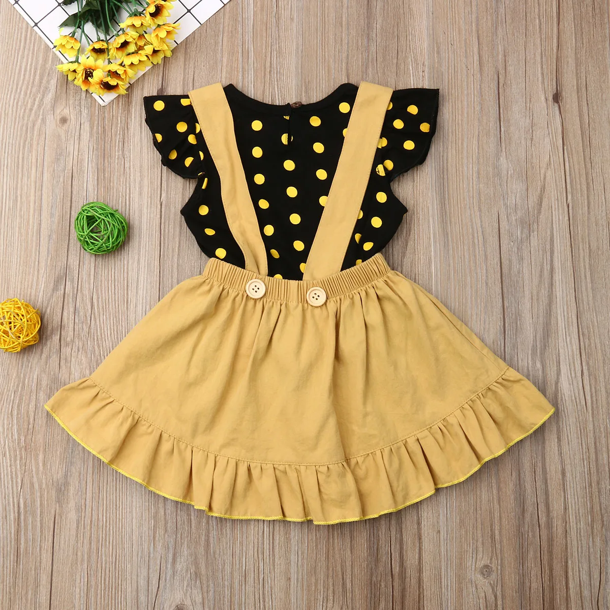 Комплекты одежды для новорожденных девочек Футболка с рукавами крылышками и