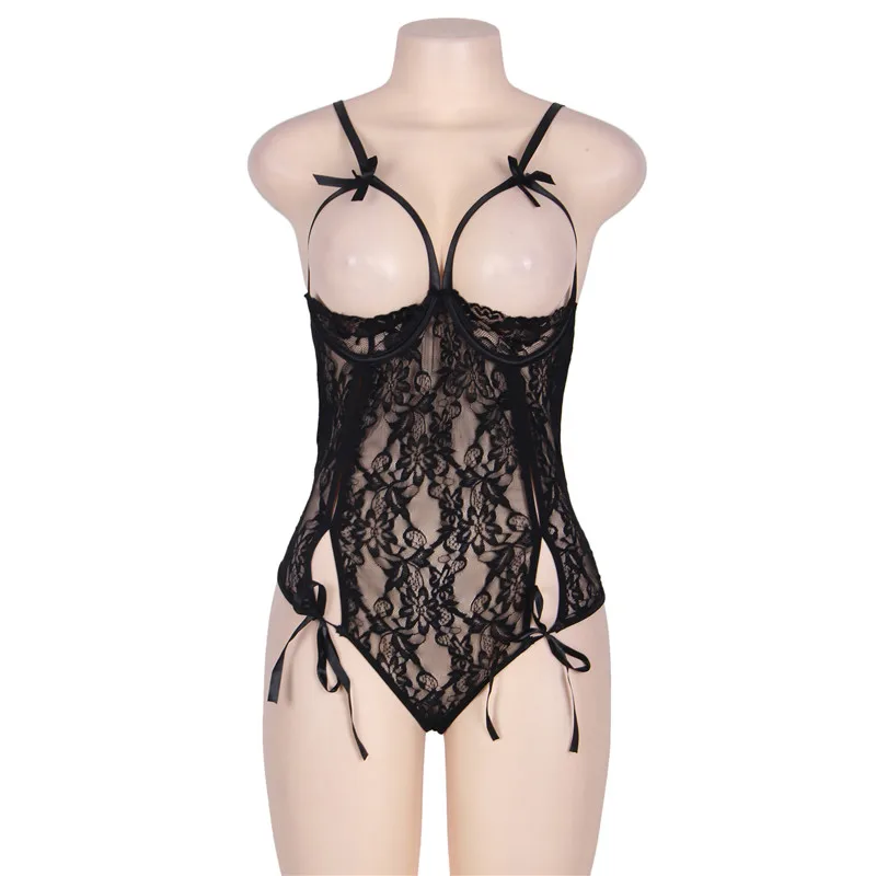 Ohyeahlover, женские боди, сексуальные комбинезоны, Macacao Feminino Comprido, комбинезоны, летние, RM80422, модные, розовые, кружевные, открытый бюст, Тедди - Цвет: Черный