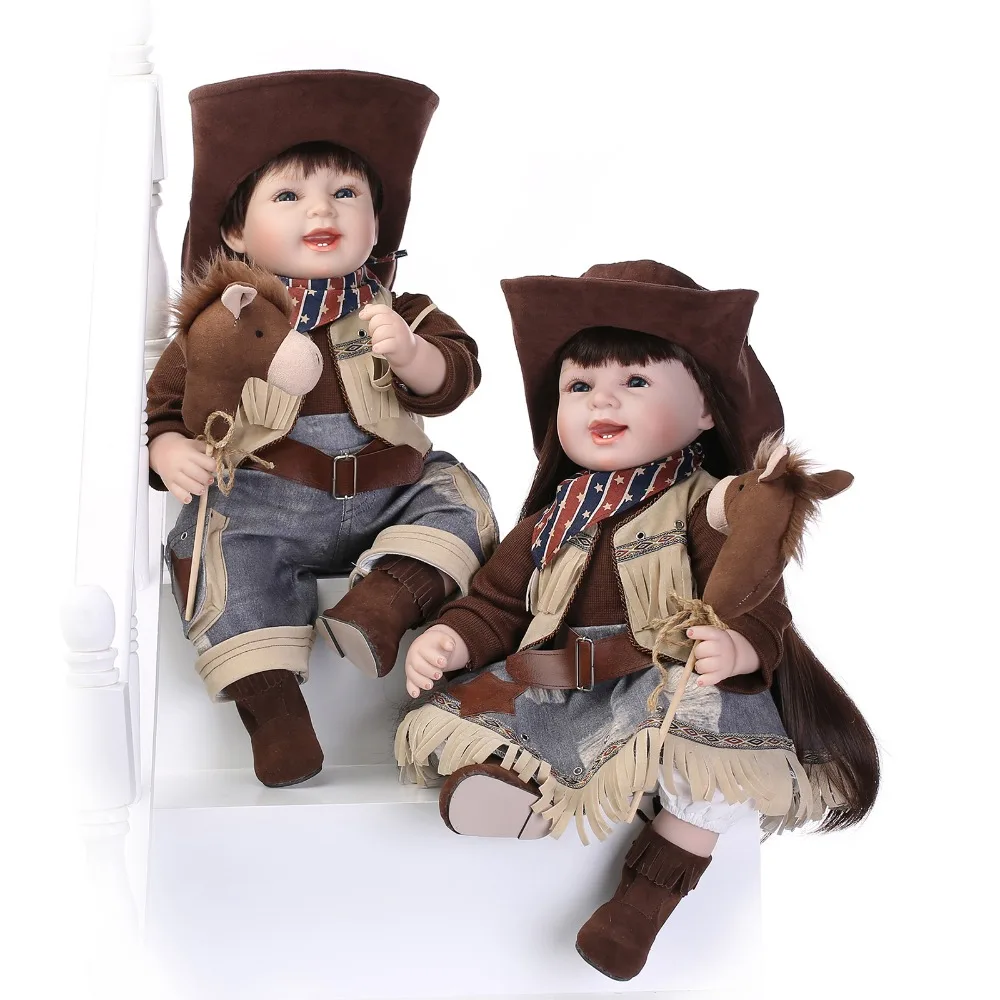 22 &quot55 см Американский Запад Ковбой Реалистичного Reborn одежда для малышей Кукла