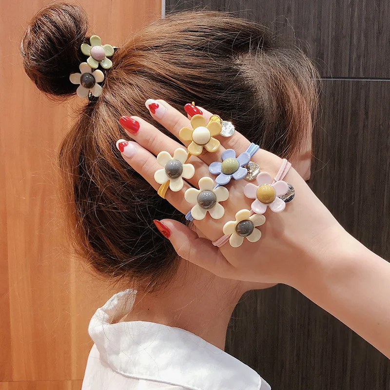 Летние красивые кольца для волос с цветами паньи желейной расцветки корейский