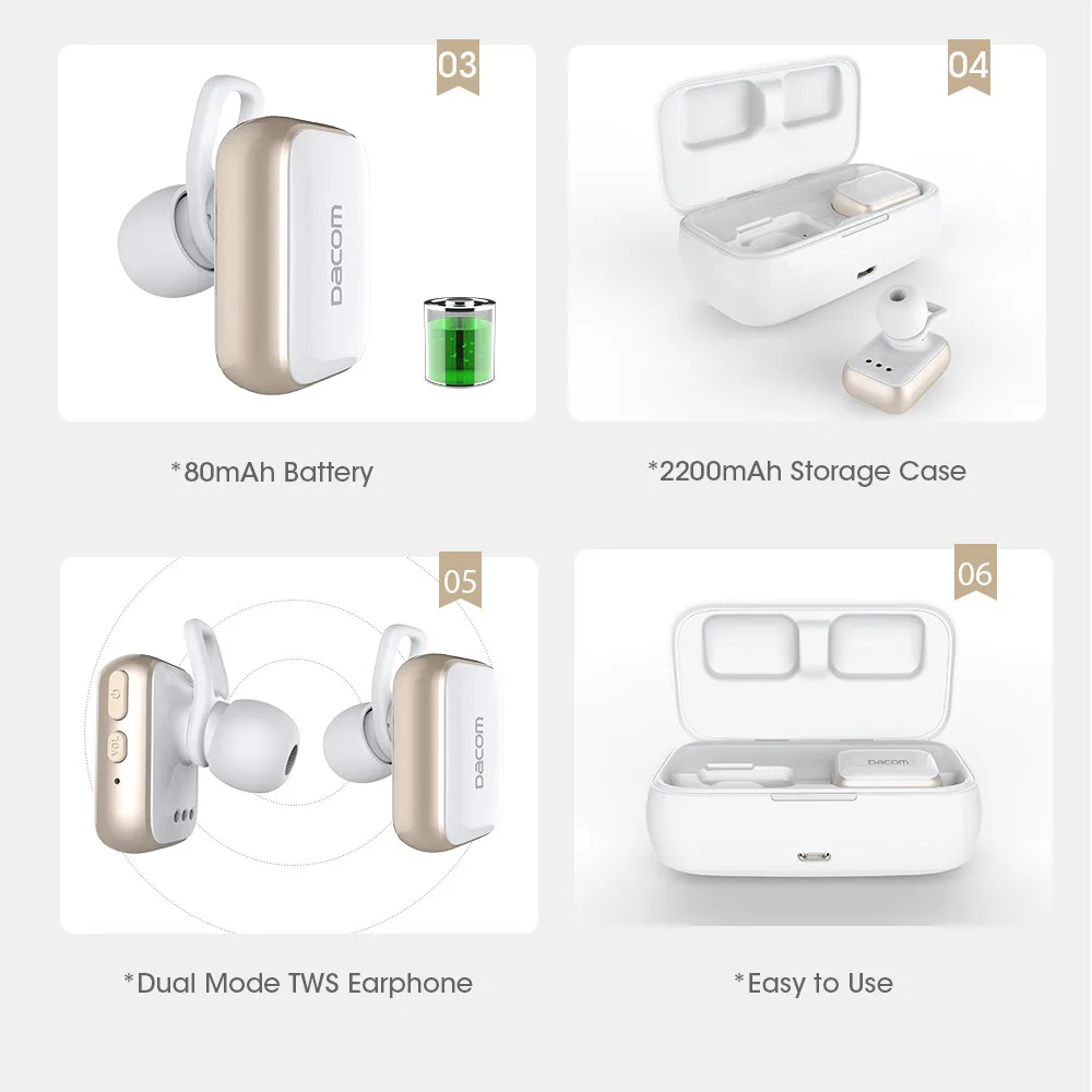 Dacom GF8 мини bluetooth-гарнитура True Twins беспроводные наушники Handsfree Blue tooth наушники стерео шлем с микрофоном для iPhone LG