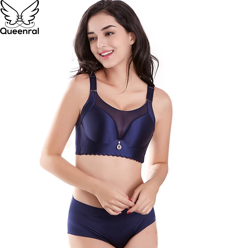 Queenral бесшовное белье Для женщин Set Lingerie сексуальный комплект бюстгальтер плюс
