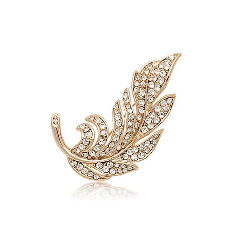 Броши OneckOha Стразы в виде листьев дерева цинковый сплав искусственное