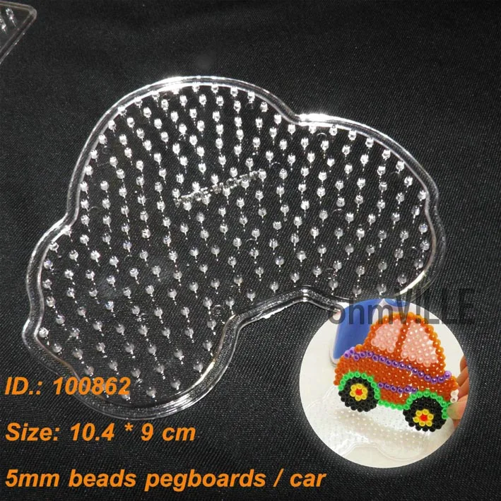 100862 автомобильные Pegboards для 5 мм Perler Хама бусины плавленые шарики узоры ~ прозрачная Peg доска + бесплатная