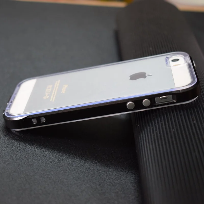 Черный ITEUU 5S 5 SEPremium PC рамка+ TPU чехол для iPhone 5 5S SE чехол s противоударный прозрачный, мягкий чехол - Цвет: Черный