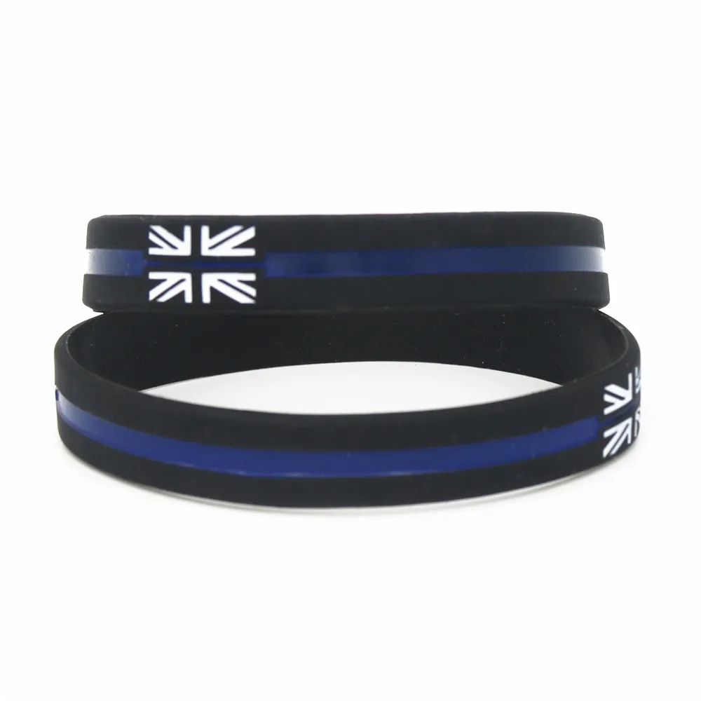 1 шт. новые черные и синие винтажные силиконовые браслеты с английским флагом