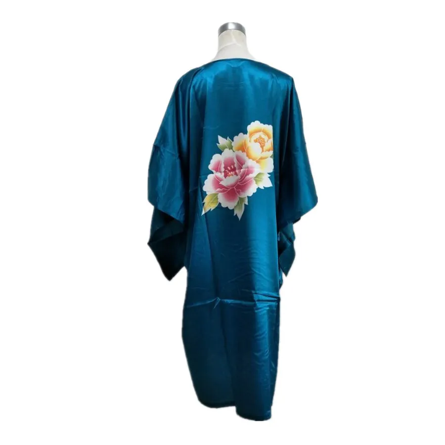 Новое поступление голубое китайское женское шелковое платье из вискозы