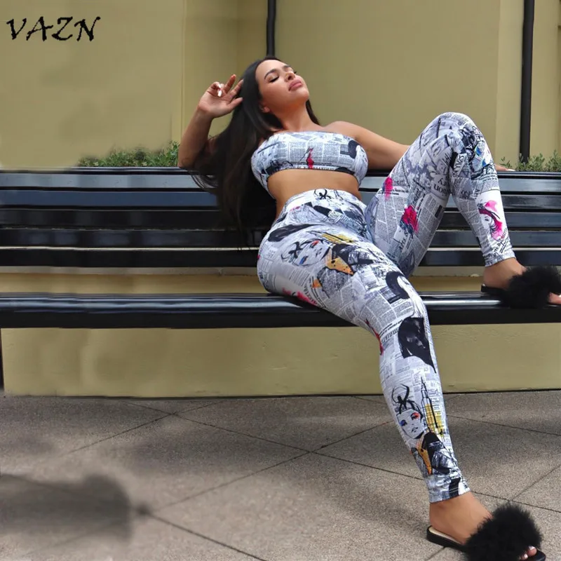 Женский пляжный комплект VAZN из 2 предметов мини Топ без бретелек и рукавов