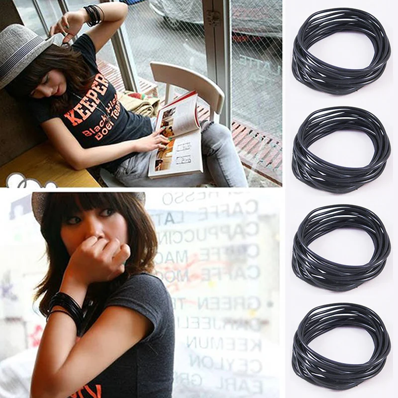 10 шт./компл. панк браслеты из силиконовой веревки для мужчин и женщин