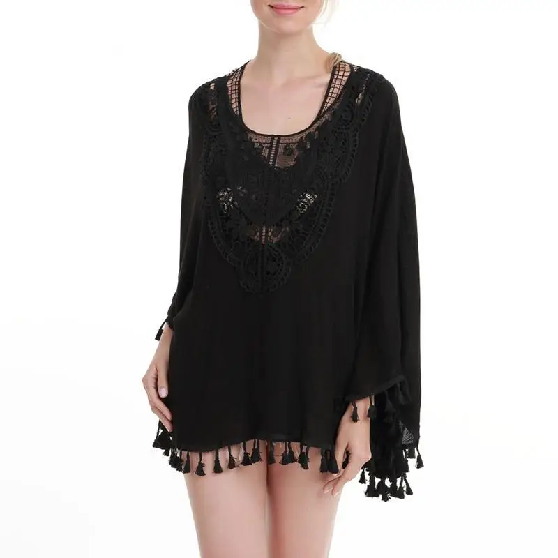 New Arrivals Beach Cover up White Tassel Swimwear Ladies Walk on The Sexy Praia Wear | Женская одежда