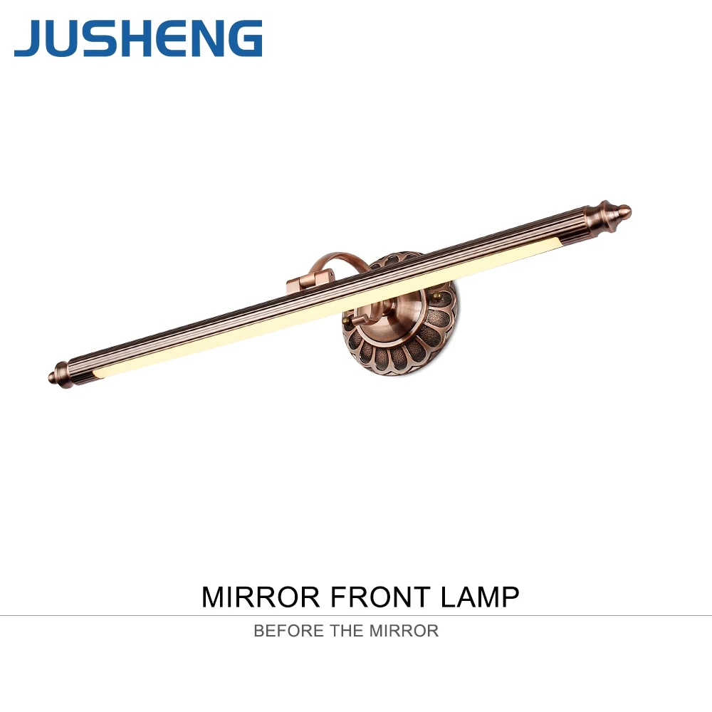 JUSHENG античная бронза светодиодный настенные светильники в Ванная комната с