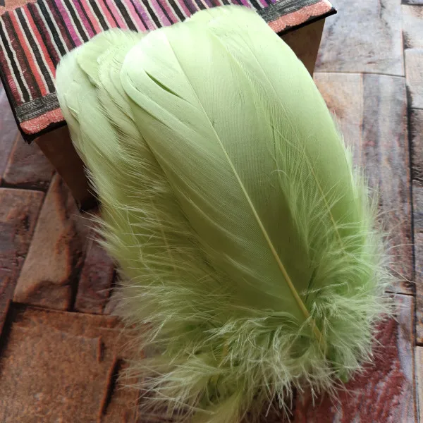 Apple green 31 цвет, 20 шт, натуральные гусиные перья, красные свободные гусиные перья, 12-20 см, длинные рождественские украшения, одежда, обувь, шляпа, аксессуары - Цвет: Apple green