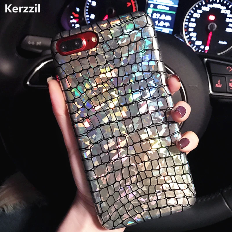 Роскошный лазерный серебристый чехол Kerzzil для iPhone 6 6s Plus с изображением