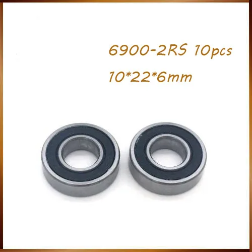 10 шт. 6900-2RS подшипник ABEC-1 10x22x6 мм Метрическая тонкая секция 6900 2RS шарикоподшипники 6900RS 61900 2RS
