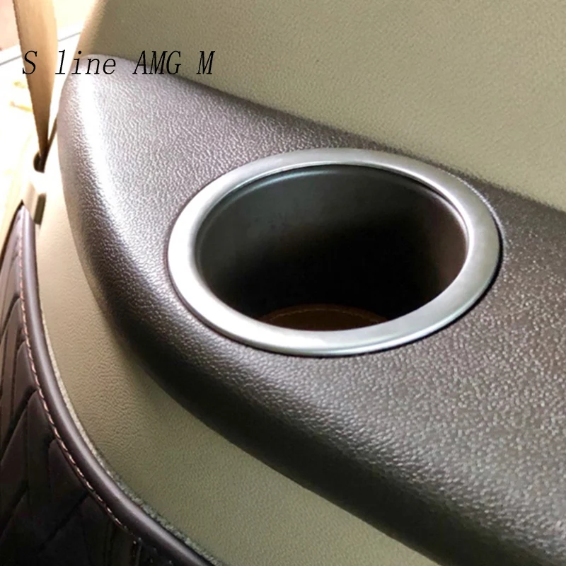 Car styling Back row Water Cup Holder Panel Cover Stickers trim For Mercedes Benz R Class W251 R300 320 350 400 Auto Accessories