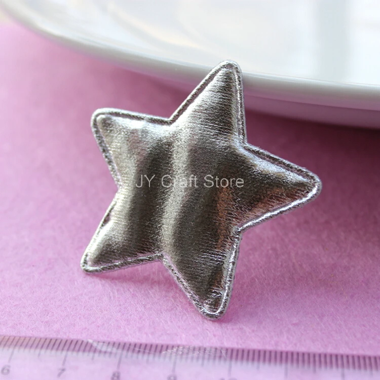 100 шт./лот серебряная звезда войлочная пентаграмма металлик цветная нашивка с