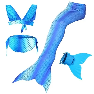 Blue 22 with fin 1 Детский осенний популярный стильный Русалка Моноласты, хвосты для купания Фин Флиппер Косплэй костюм девочки; Дети Купальник «Ариэль» в виде хвоста русалки для плавания - Цвет: Blue 22 with fin 1