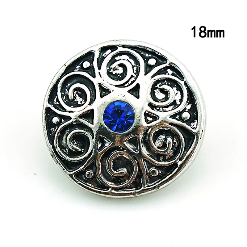 JINGLANG/высококачественные сменные кнопки с синими кристаллами для браслета|flower