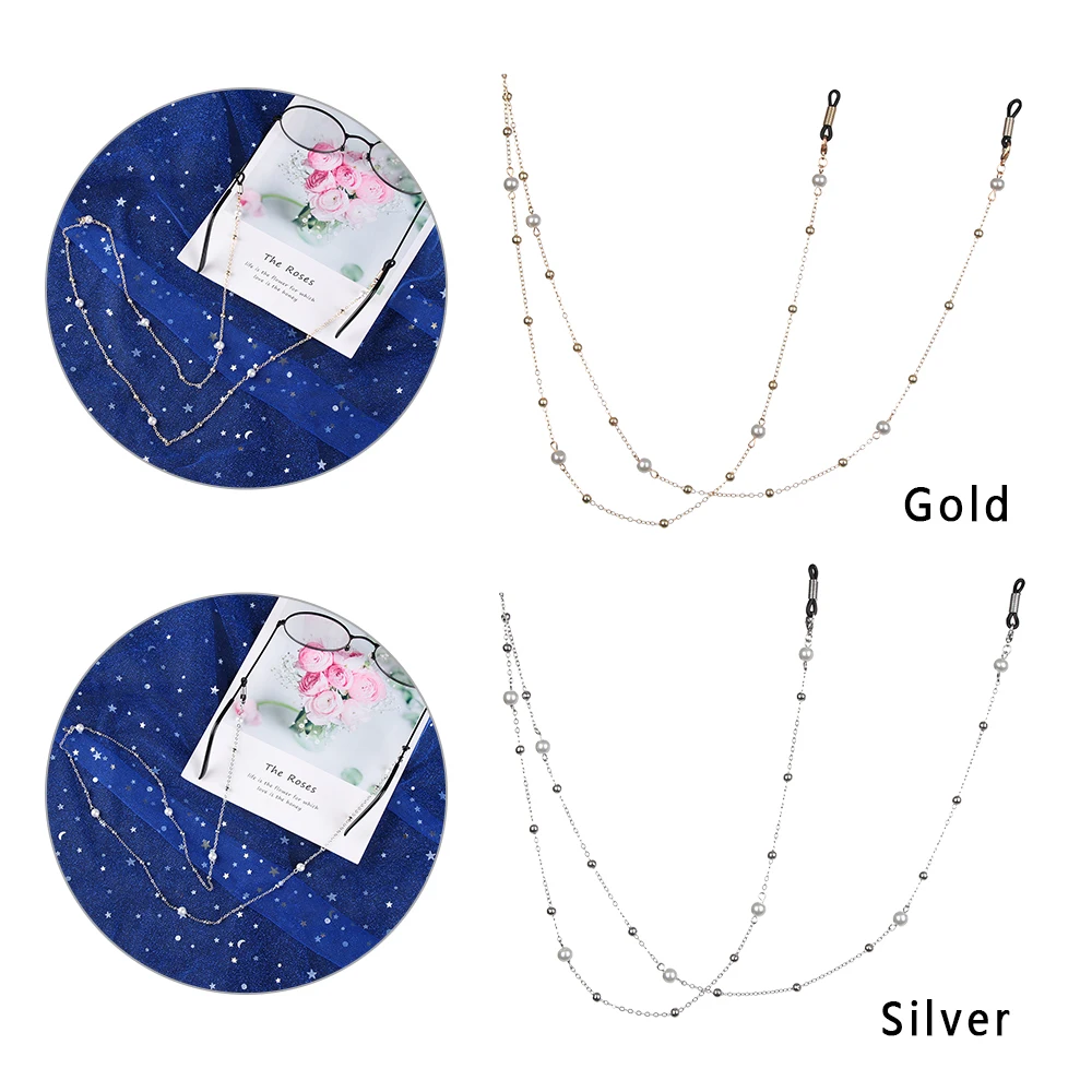 1Pcs 61/70cm Glasses Chain Elegant Pearl Chains for Women Beaded Sunglasses Eyeglasses Reading Glasses Lanyard Cord Holder Ropes