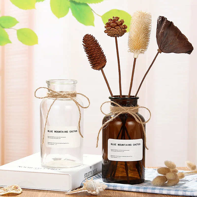 Креативные скандинавские стеклянные вазы для гостиной украшения стола