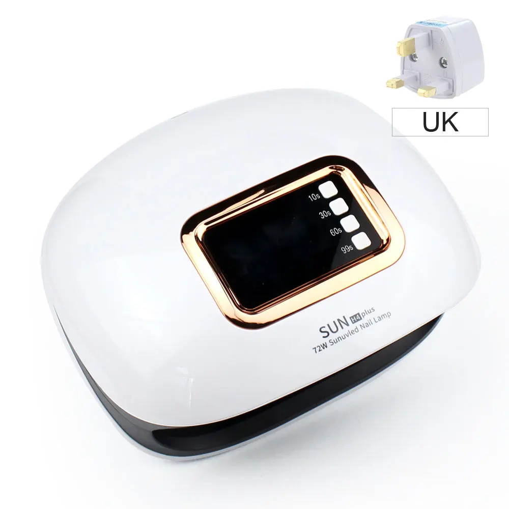 UK PLUG NOQ SUN H4 Plus 72 Вт Ультрафиолетовая лампа для ногтей УФ светодиодный светильник для двух рук Сушилка для ногтей 36 бусин Маникюр сушка гель лак - Цвет: UK PLUG