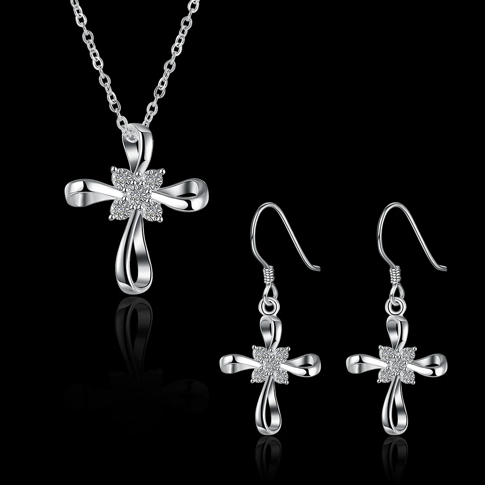 Модные посеребренные комплекты украшений для женщин ручной работы Ensemble de bijoux
