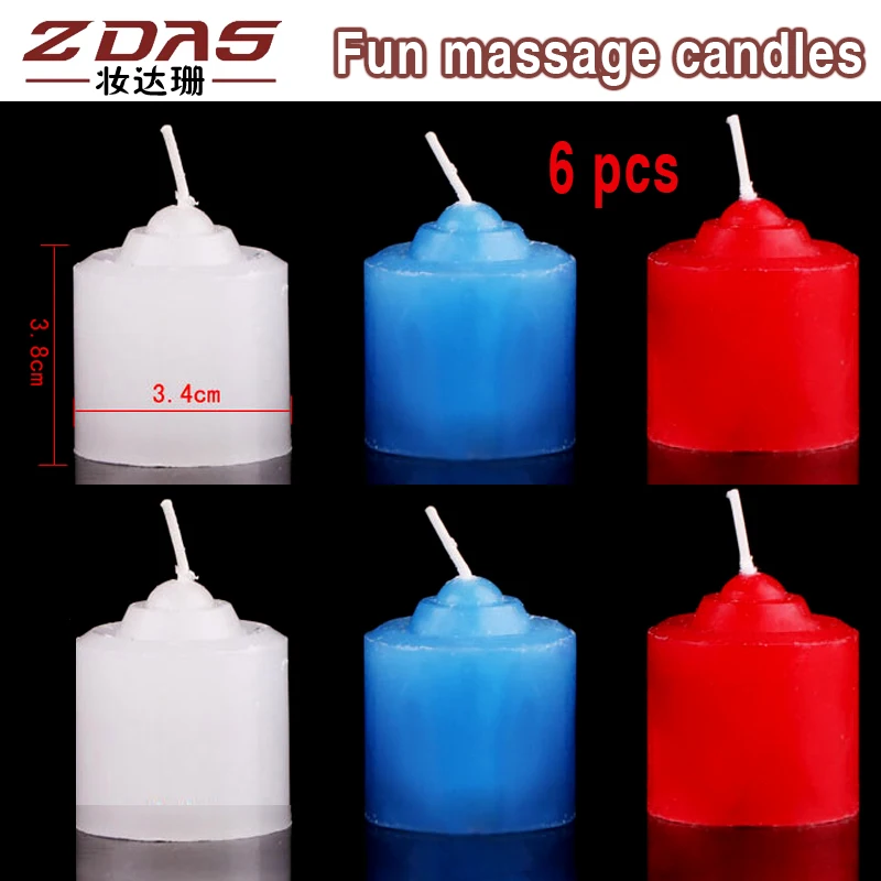 

Low temperature candles romantic fun men and women flirt lighting skin care Massage candles Health Care 6 pcs