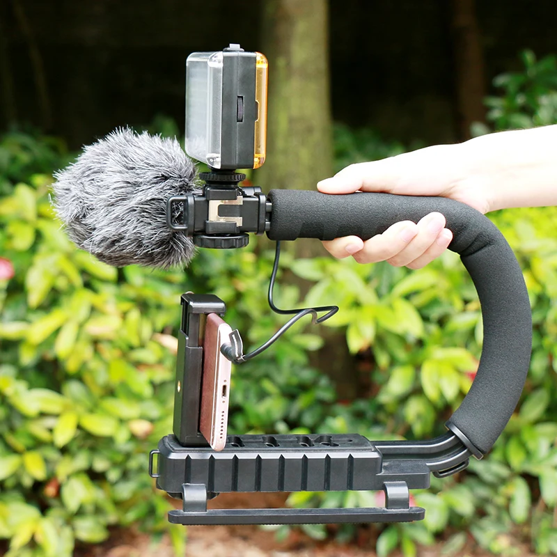 Ulanzi U захвата видео стабилизатор ручка с 96 Светодиодный свет и BY MM1 для Камера