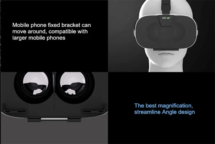 FIIT 2N VR очки гарнитура 3D коробка очки виртуальной реальности мобильный 3D видео шлем для 4,0-6,5 телефона+ Смарт Bluetooth контроллер