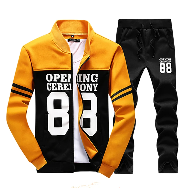 Мужской спортивный костюм Осенний теплый мужской с большим рисунком