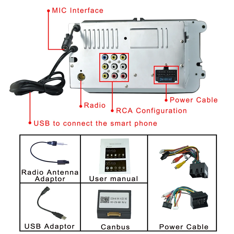 2 Din Авто carplay автомобильный dvd-плеер gps Радио стерео для VW GOLF 6 Polo Bora JETTA B6 PASSAT Tiguan SKODA OCTAVIA Bluetooth телефон