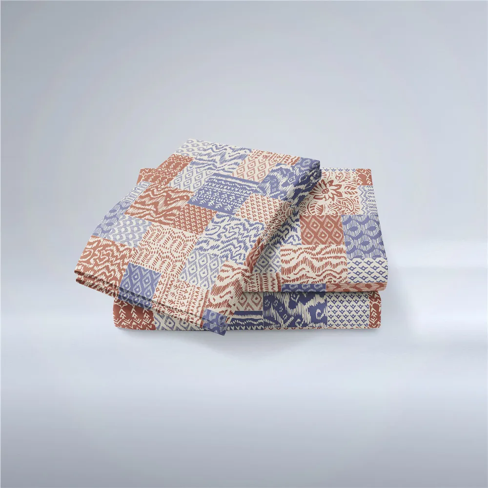 Этническое желтое одеяло комплекты постельного белья Синий пододеяльник