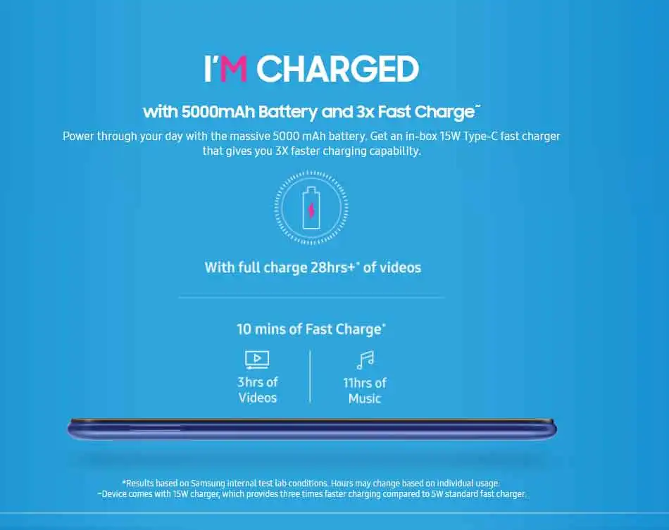 Мобильный телефон samsung Galaxy M20 M205F-DS, 4G LTE, 3 Гб ОЗУ, 32 Гб ПЗУ, восьмиядерный смартфон Exynos 7904, Android 8,1, две sim-карты