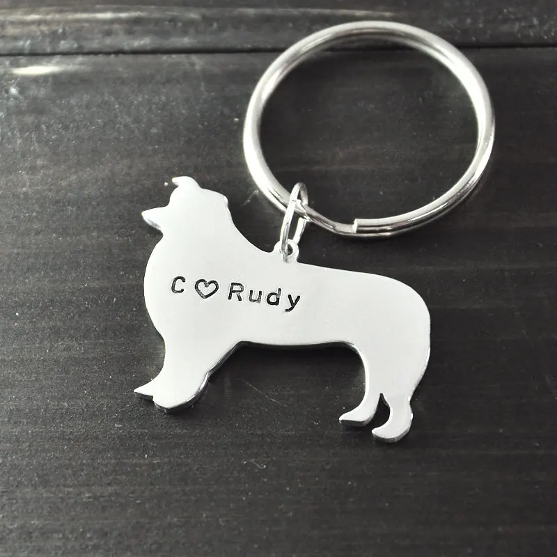 Border collie брелок для собак ключей из сплава ручной резки границы колье Подвеска