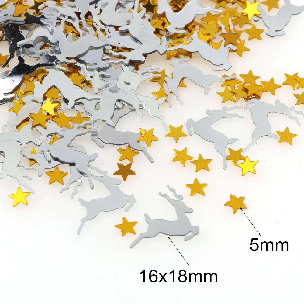 15 г разных цветов рождественский олень золотые пятиконечные блестки из фольги