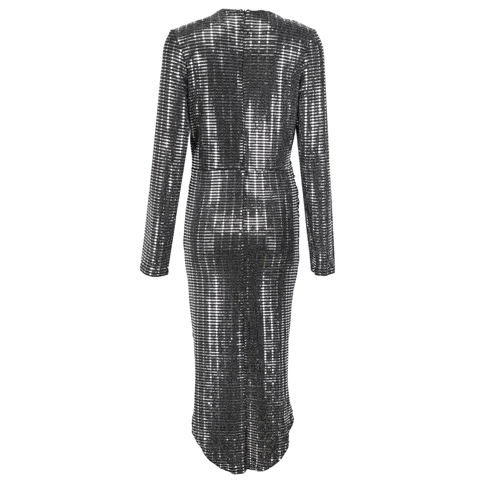 Новое облегающее платье женское сексуальное с длинным рукавом и v-образным