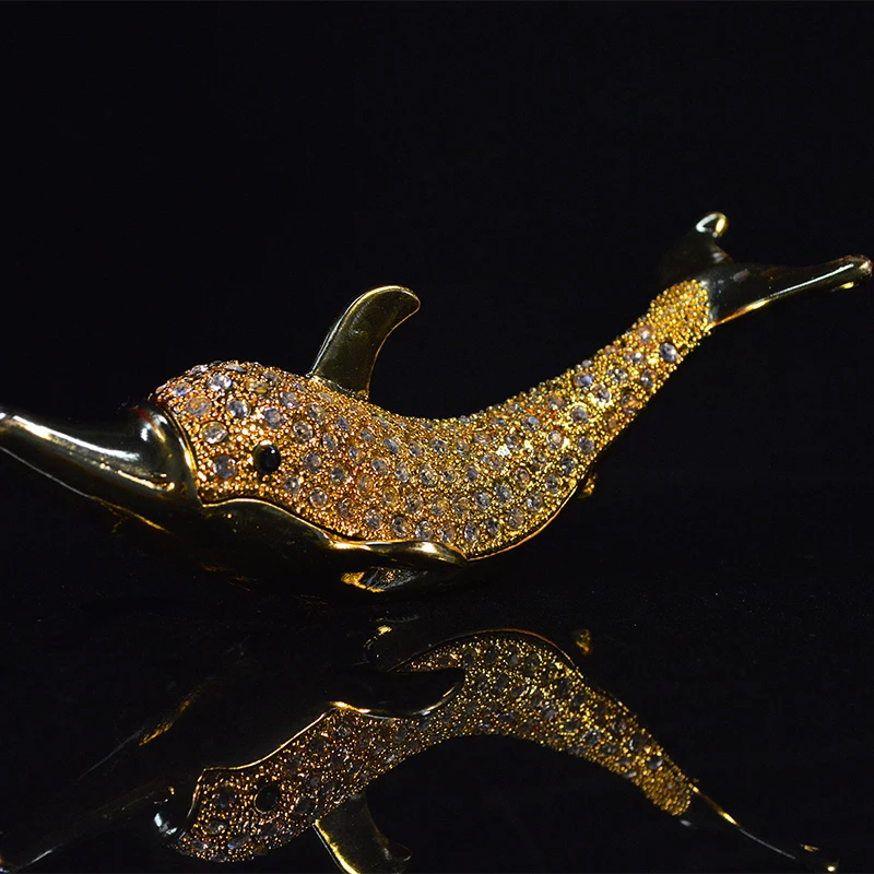 

QIFU Fashion Golden Dolphin Shape for Home Decor