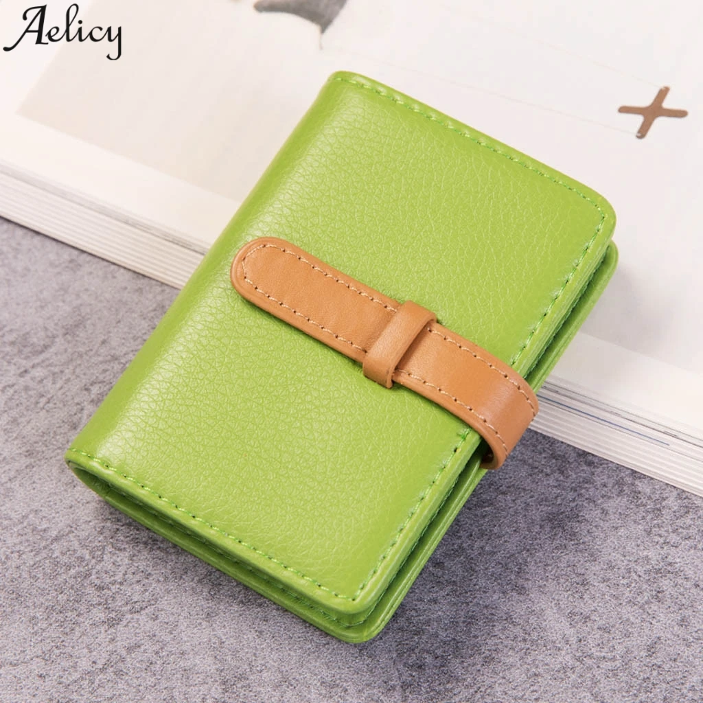 Aelicy унисекс простой чехол для карт однотонный мягкий кожаный держатель