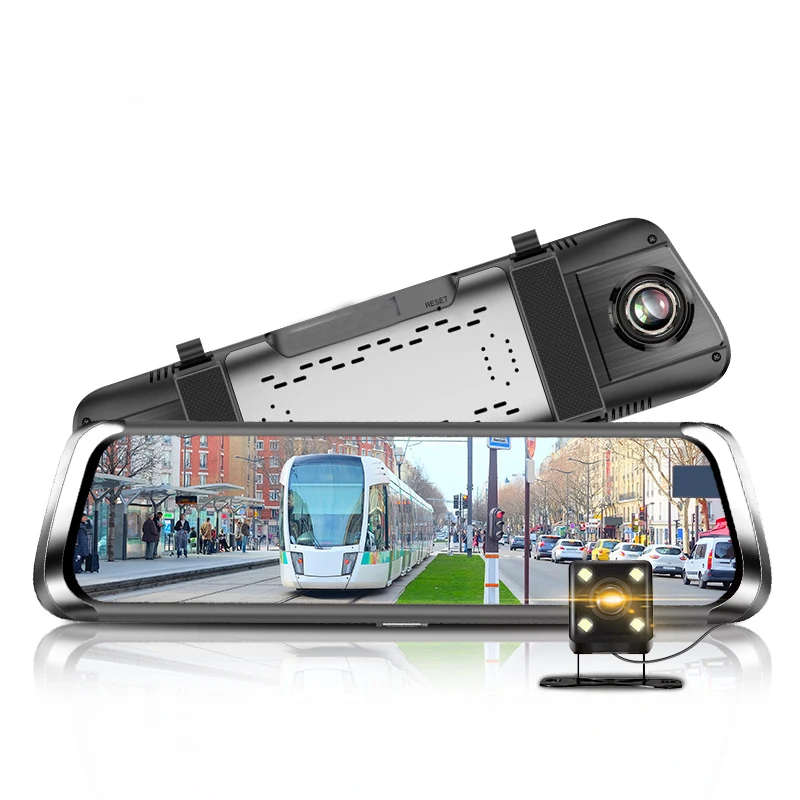 Dashcam 3g Wi-Fi 10 дюймов Сенсорный экран HD 1080 P Видеорегистраторы для автомобилей Зеркало заднего вида gps навигация, Bluetooth, FM радио, Двойной объектив автомобиля Регистраторы