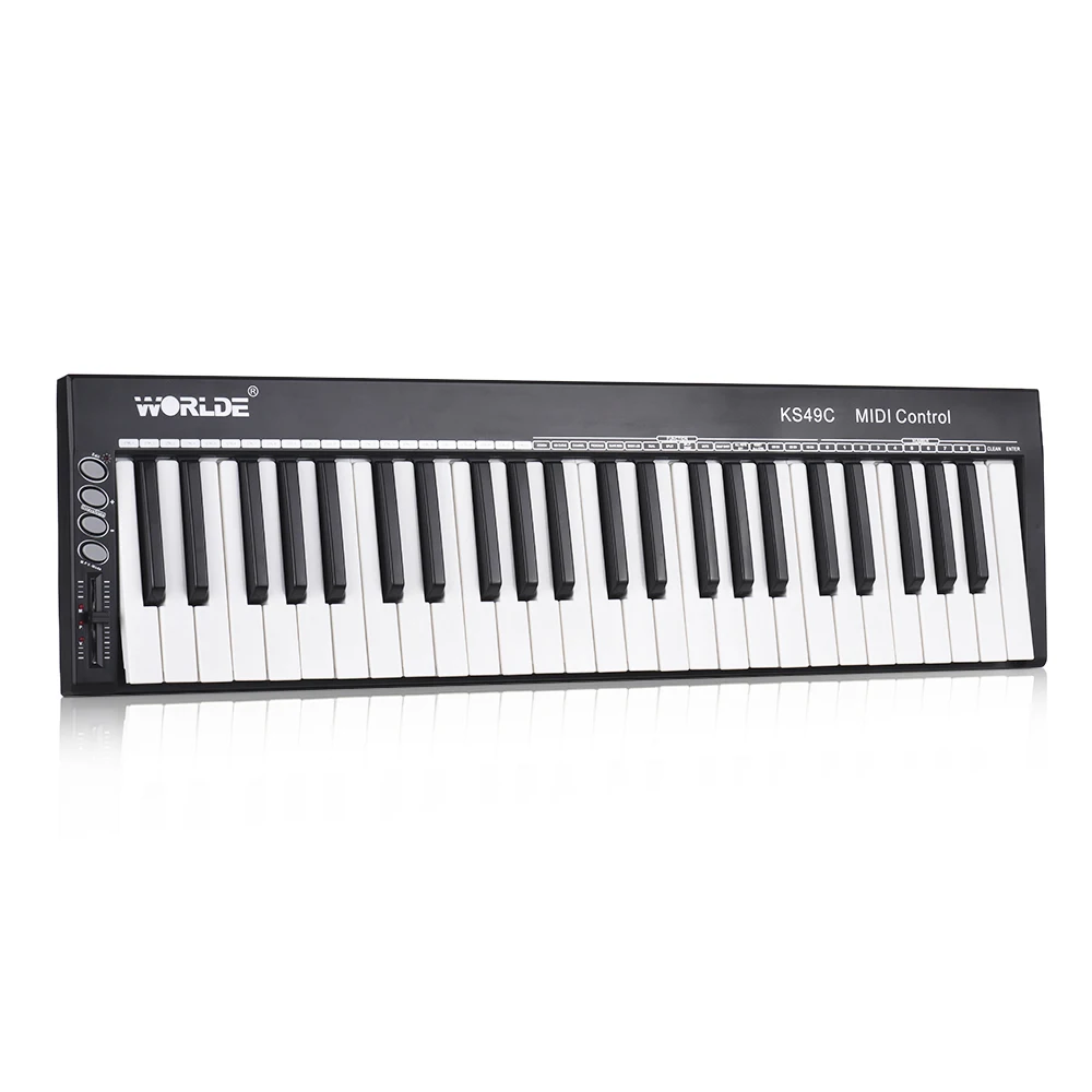Высокое качество WORLDE KS49C 49 Key USB MIDI клавиатура контроллер с 6 35 мм педаль Джек