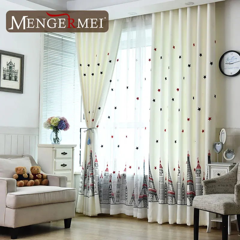Замок звезды затемненные шторы для гостиной оконные спальни современные детской