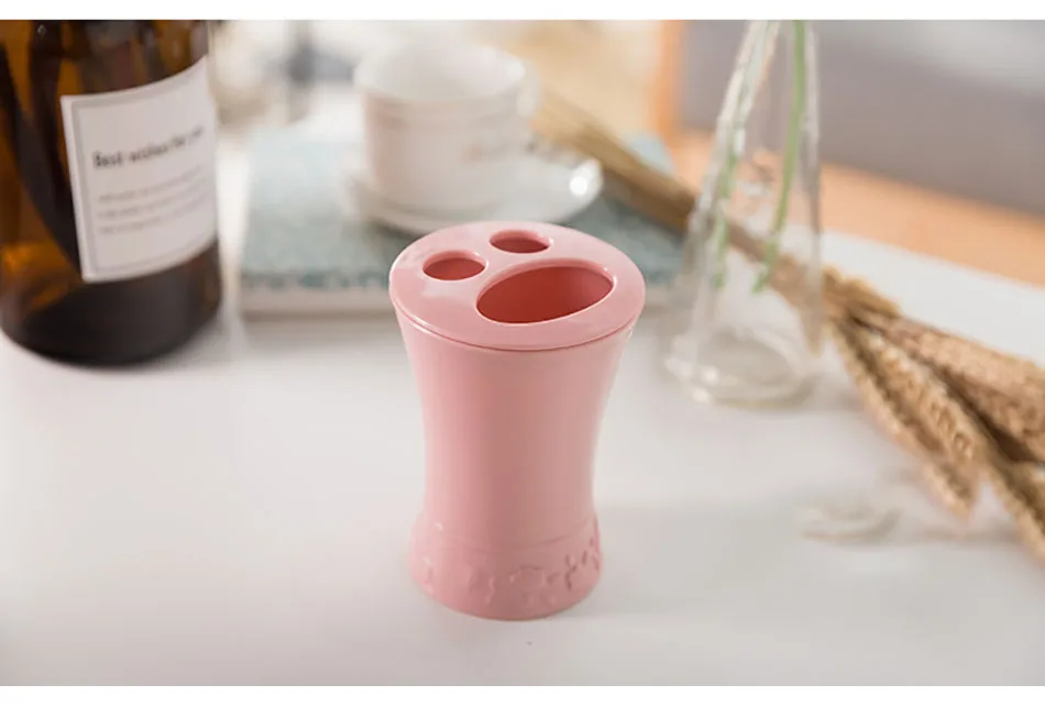 Baispo 5 шт./компл. Ванная комната костюм Пластик включают в себя 2Cup мыльница Зубная щётка держатель дозатор шампуня Пресс бутылки аксессуары для ванной комнаты