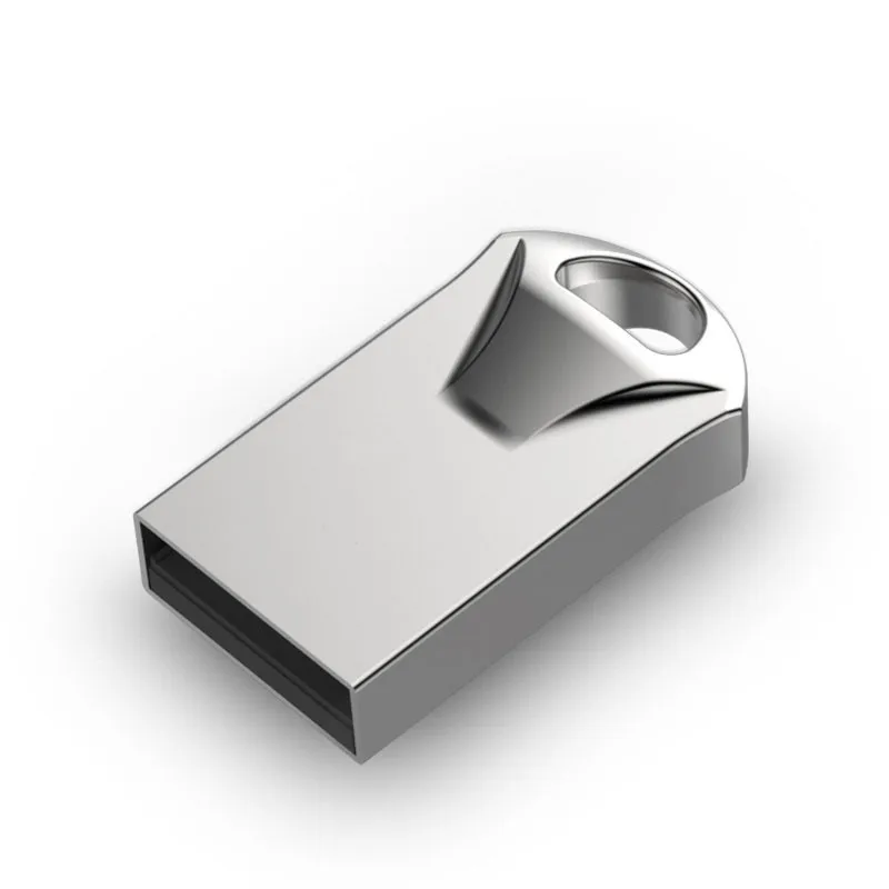 Металлическая мини-флешка 64 Гб USB флеш-накопитель 32 ГБ USB 2,0 Флешка 16 ГБ 8 ГБ 4 ГБ Флешка реальная емкость u диск 128 м водонепроницаемый - Цвет: Серебристый