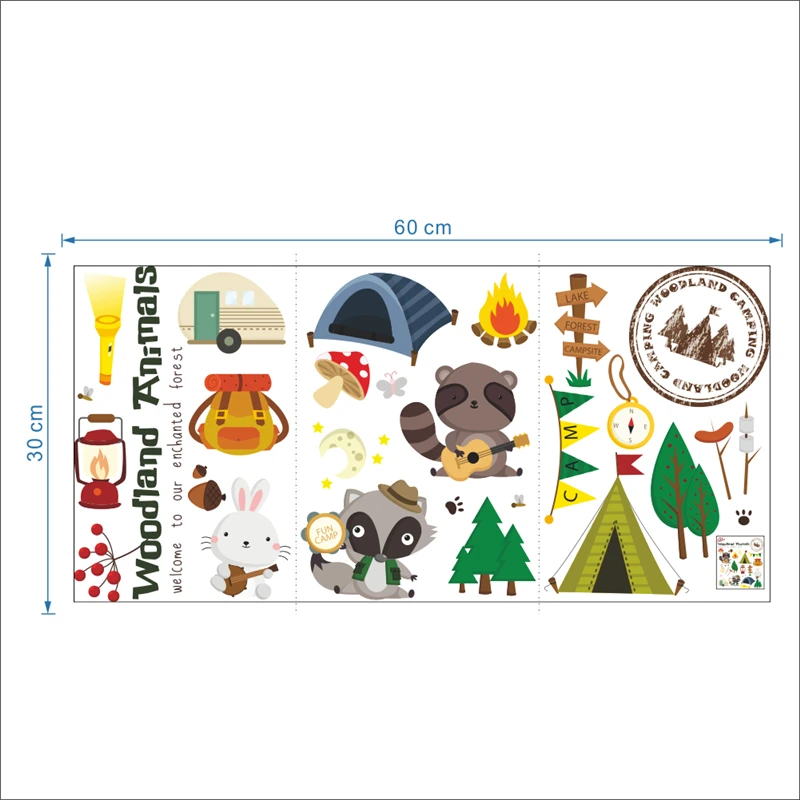 Мультяшные Зачарованные лесные животные детские настенные наклейки для детской