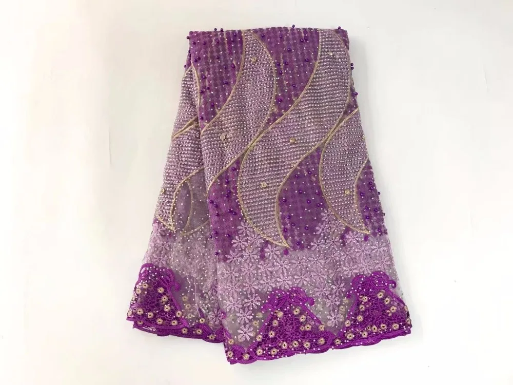 With stone African High Quality gold Line Net Swiss Lace French Voile Guipure tulle mesh Fabric For dress 5yd/lot YL82001 | Дом и сад