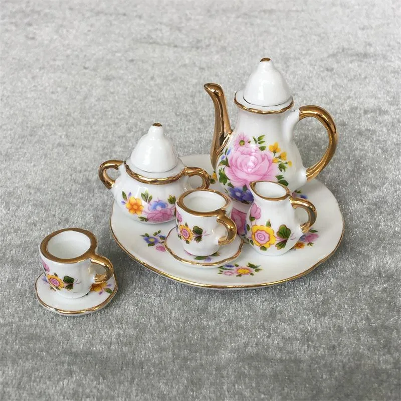 Doub K 1:6 кукольный домик мебель игрушка для кукол мини керамический Чайный сервиз Модель посуда ролевые игры игрушки для детей Подарки для девочек