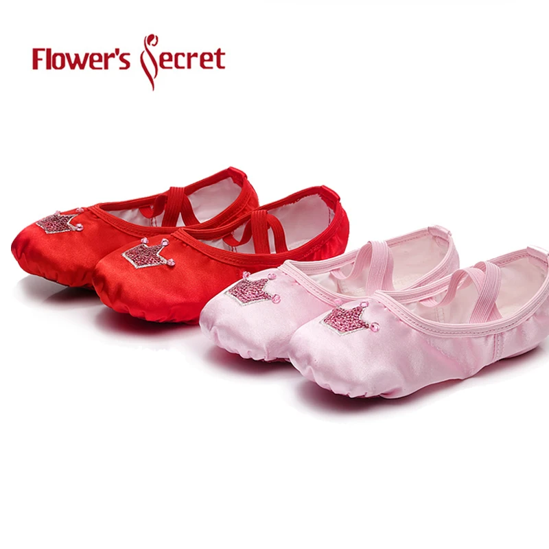 

Flower's Secret Dancing Shoes Women Girls Soft Wear-resistant Female Red Ballet Shoes Yoga Performance Practice Scarpe Ballo