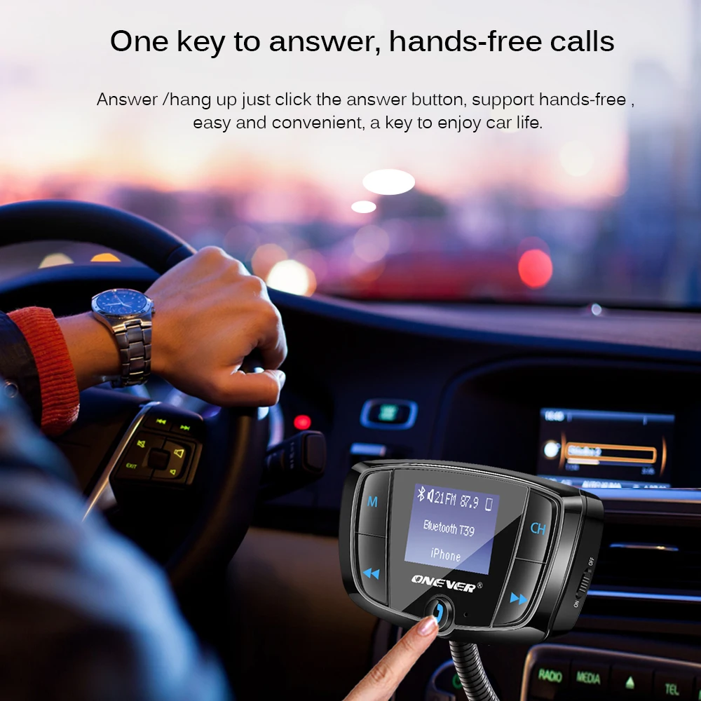 Bluetooth fm передатчик с быстрой зарядкой 3 0 Автомобильное зарядное устройство