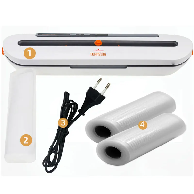 TUANSING вакуумный Еда-закаточных машинок 220 V/110 V автоматическая вакуум-закаточная машина и 2 рулона мешки(12/15/20/25/28 см Еда мешки для хранения